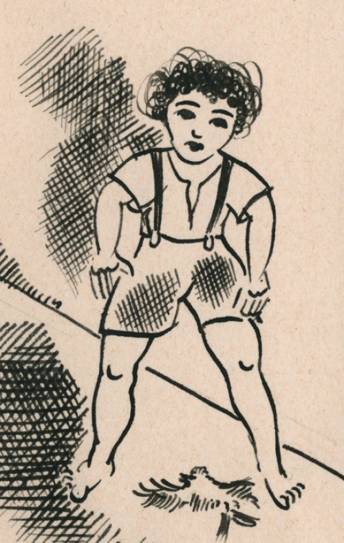 Mateo Falcone  1941, tekening door Henry Van Straten