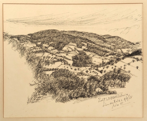 Tekening uit 1965 van Lucien Calus