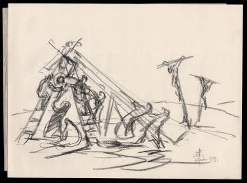 Tekening uit 1939 van de Belgische kunstschilder Armand Jamar kopen