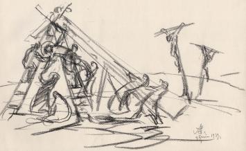 Kunstwerkje op papier van de kunstenaar Armand Jamar