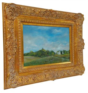 Brabants landschap aanzicht op de leeuw van Waterloo