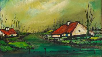 Neo-expressionistisch kunstwerk van Stephaan Tessely op doek geschilderd