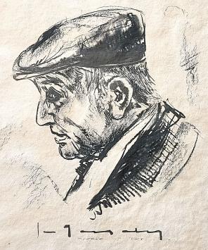 Tekening, boerke Piet