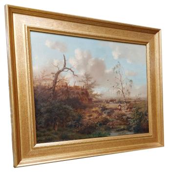 Landschap met wandelend boerinnetje 1850