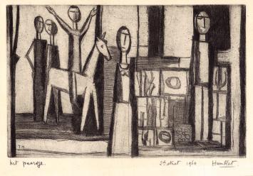 Kunstwerkje op papier van de Belgische kunstenaar Theo Humblet kopen