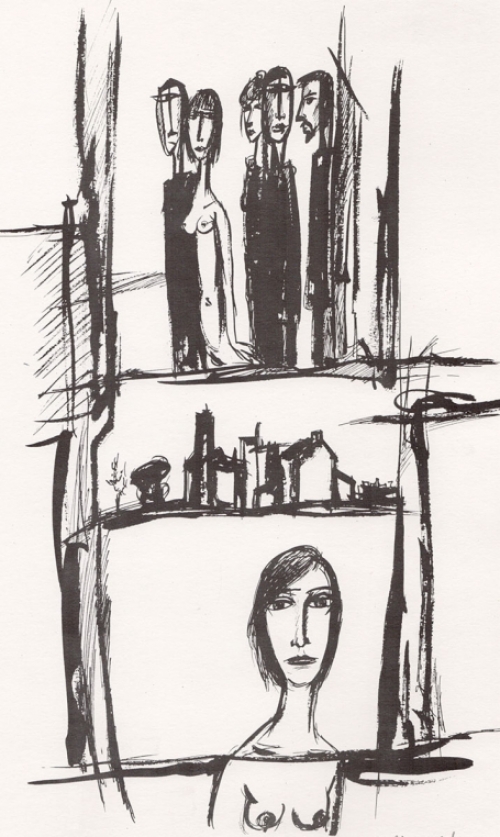 Kunstwerkje op papier van Theo Humblet