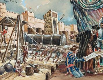 gouache van de Belgische kunstenaar James Thiriar