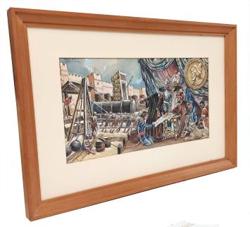 Gouache, Les Ottomans en guerre  voor een Liebig chromo