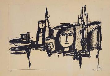 Linosnede uit 1969 van Theo Humblet