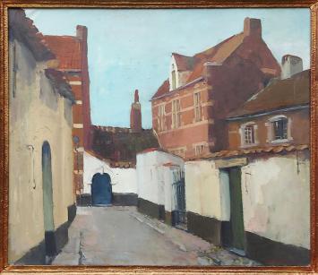 Olieverschilderij van Lier door Jos Tilleux geschilderd