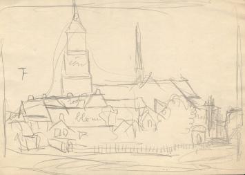 Felix Timmermans met tekening op papier
