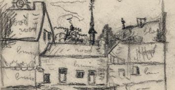 Tekening in houtskool van Timmermans