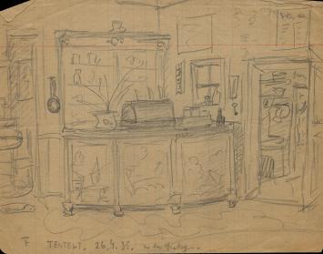 Felix Timmermans met tekening op papier