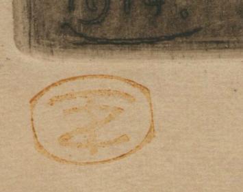 Louis Titz Belgische kunstenaar met een ets, ex libris