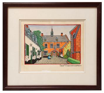 Gesigneerde tekening van Tonet Timmermans