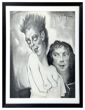 Jos Trotteyn  met een grote tekening