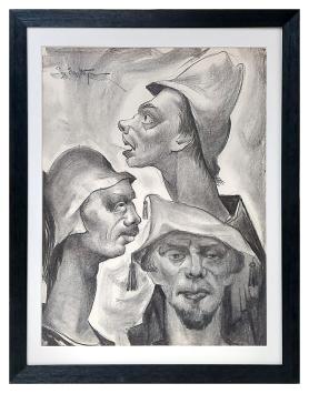 Jos Trotteyn  met een grote tekening