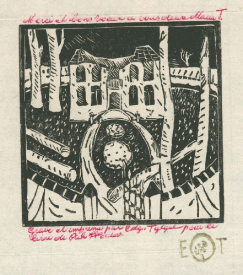 Houtsnede van Edgard Tytgat