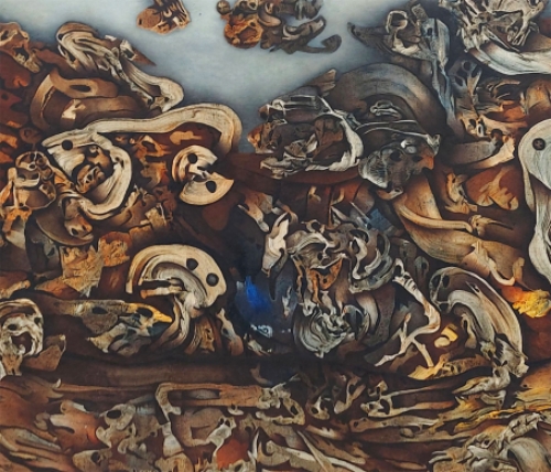 Abstract schilderij van Urbain Herregodts kopen