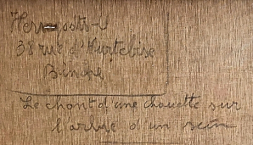 Le chant d'une chouette sur l'arbre d'un sein 1967