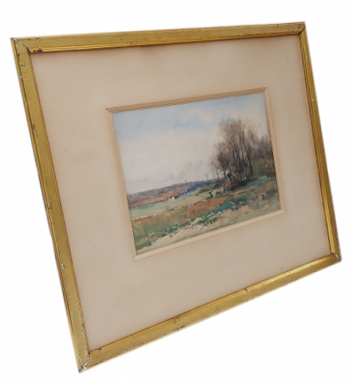 Aquarel landschapsaanzicht