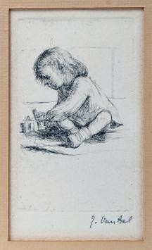 Kleine ets van de Belgische etser Jules Van Ael