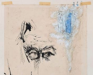 Jan Vaerten met een gemengde techniek uit 1966