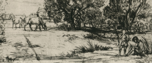 Belgische kunstenaar Jules Van Ael met een mooie ets