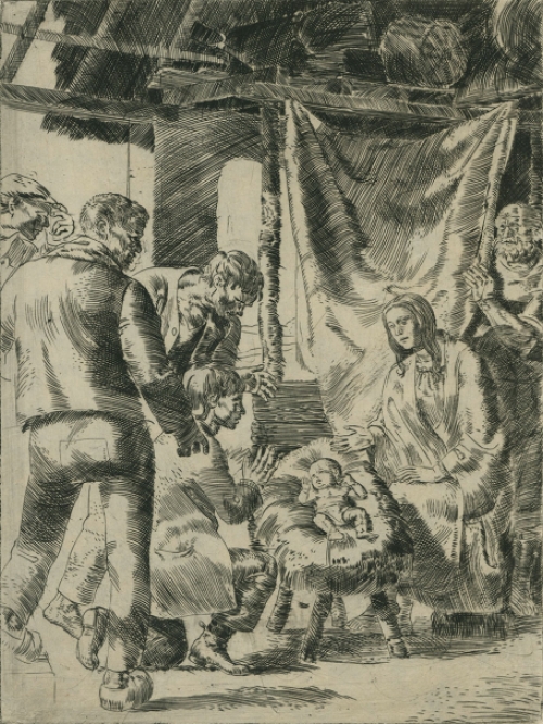 Gravure, kerstmis van Jules Van Ael