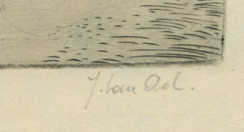 Gravure, kerststal met kindje in de kribbe 32/50