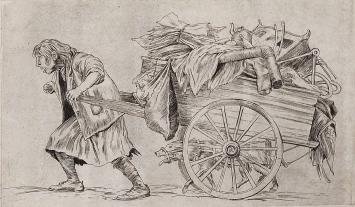 Belgische kunstenaar Jules Van Ael met een grafisch kunstwerk