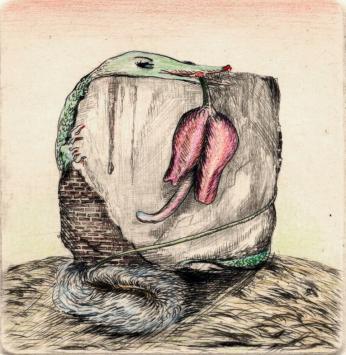 Ingekleurde ets uit 19780 van Roger Van Akelyen kopen