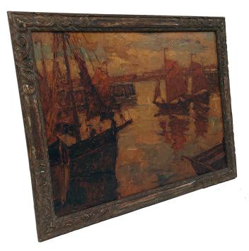 Alfons van Beurden met een impressionistisch schilderij
