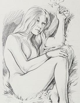 Frivole naakttekening uit 1980