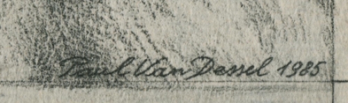 Tekening uit 1985 van Paul van Dessel