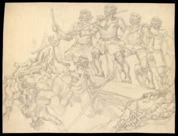 Tekening van de Belgische kunstenaar Edmond Van Dooren kopen