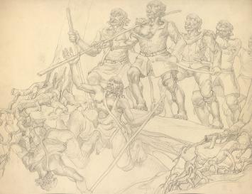 Potloodtekening, Belgische tekenaar Edmond Van Dooren
