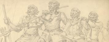 Edmond Van Dooren met tekening op papier
