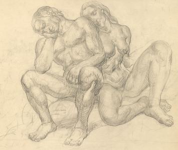 Potloodtekening, Belgische tekenaar Edmond Van Dooren