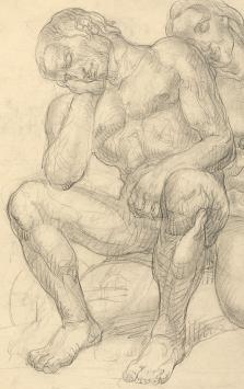 Edmond Van Dooren met tekening op papier