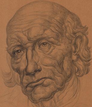 Portret getekend door Van Dooren Edmond