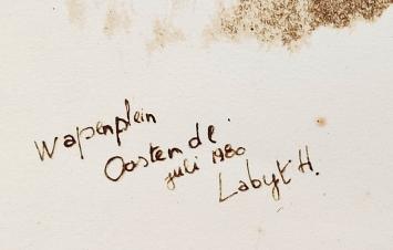 Aquarel, Wapenplein Oostende 1980