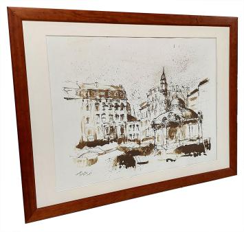 Aquarel, Wapenplein Oostende 1980