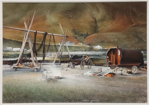 Pasteltekening van de Belgische kunstenaar Jef Van Grieken