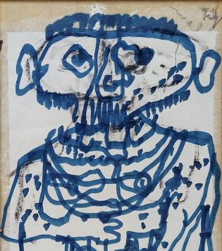 Willem van Hecke met een ingekaderd kunstwerk