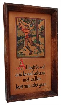 Frans Van Immerseel  met een gesigneerde houtdruk