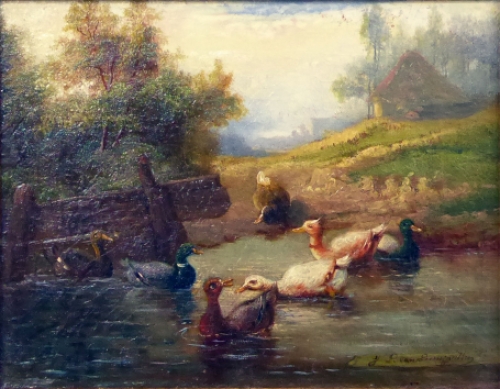 Schilderijtje van Joseph Louis Van Leemputten