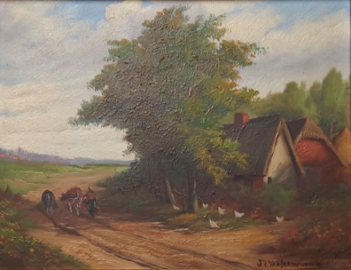 Landschapsschilderij door de Belgische kunstenaar Jef Louis Van Leemputten