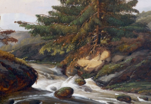 Joseph Van Luppen met een beeld van de Ardennen