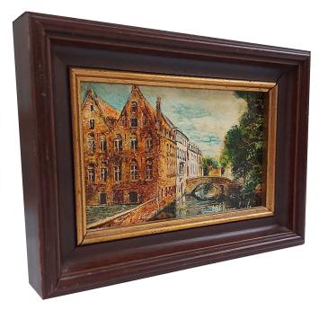 Dirk  Vanoverberghe met miniatuur schilderij